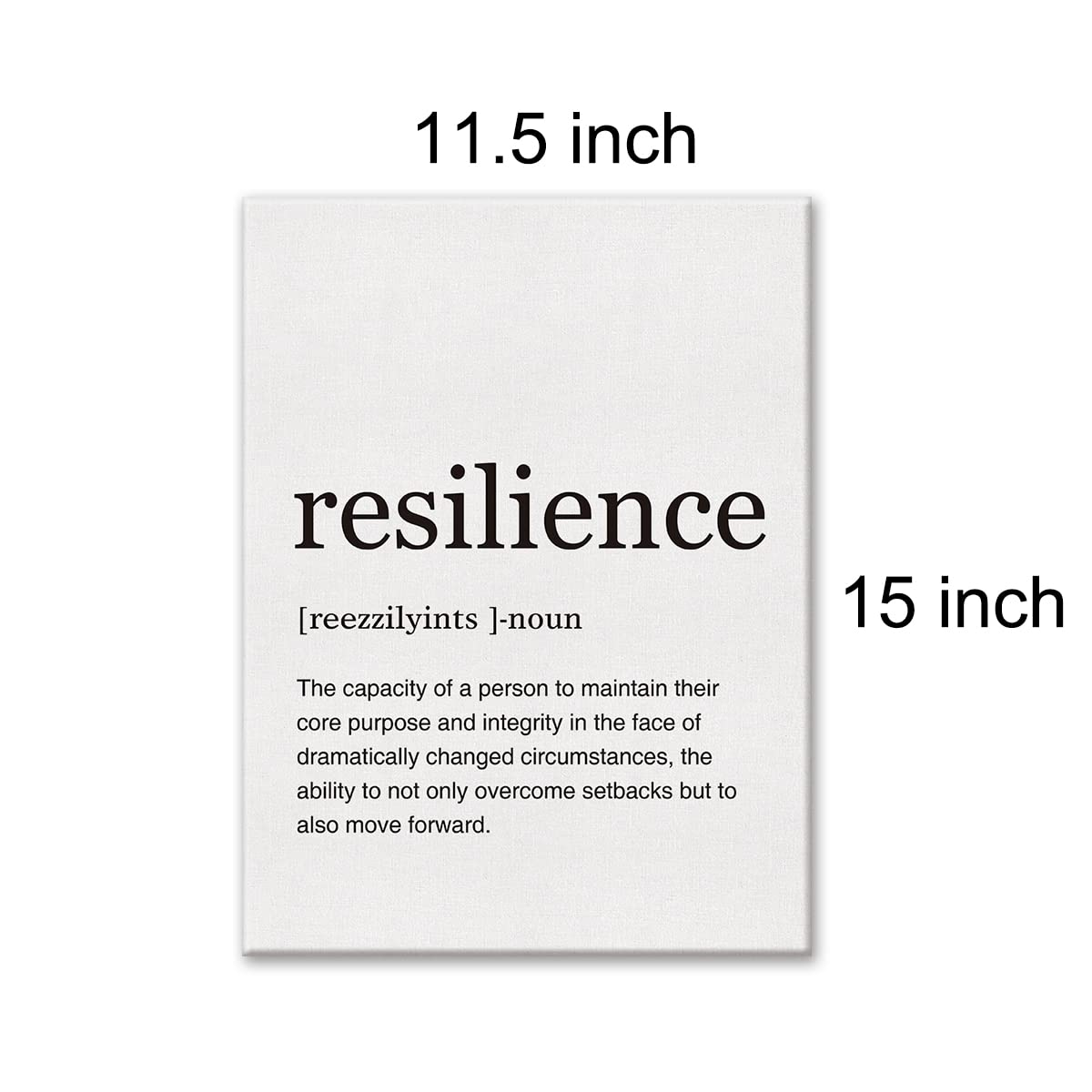 Resilience Definition Print Canvas Wall Art Home Office Decor Modern Painting 12x15 Canvas Positive Poster Framed Ready to Hang
